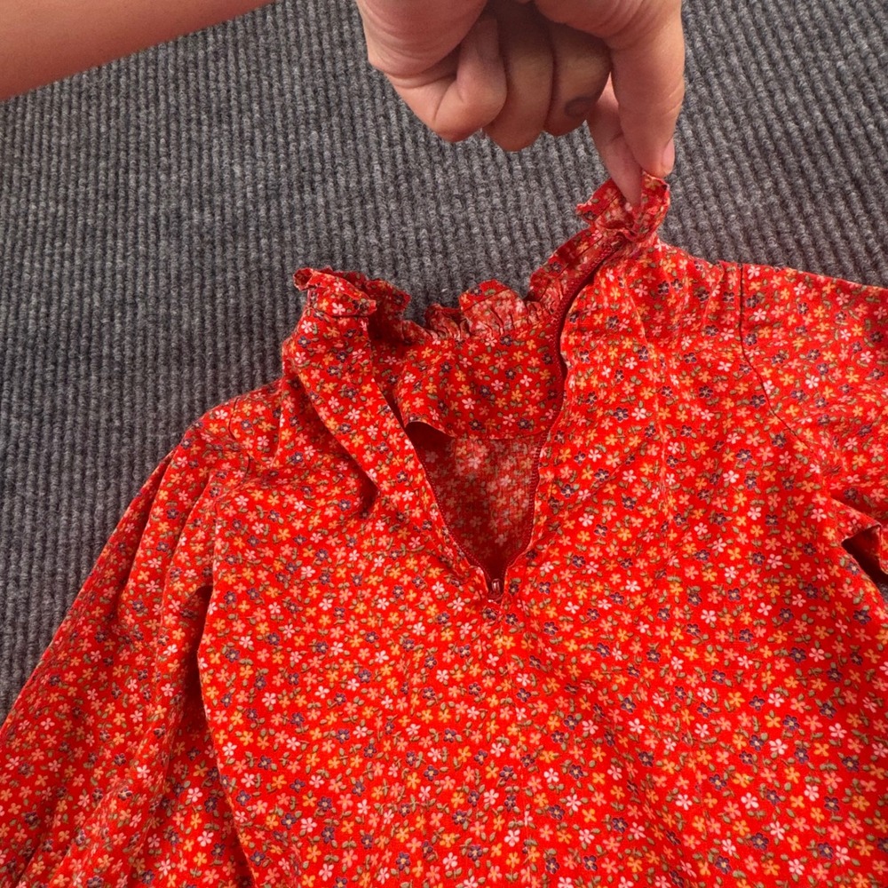 Vintage Handmade Girls Prairie Dress Set Calico Floral Pinafore Cottagecore 963 - Picture 13 of 13